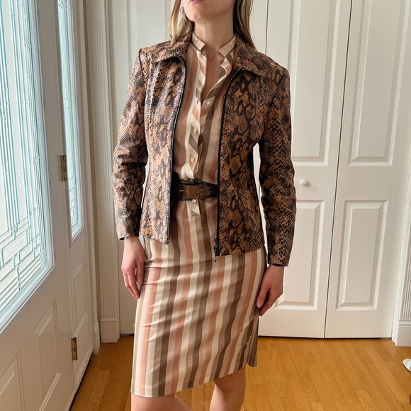 Joseph Ribkoff Python Print Zip up Jacket - Picture 3 of 12